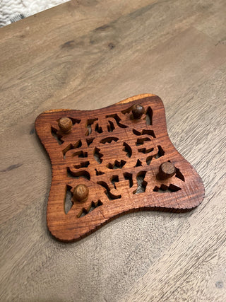 Carved wood  trivet stand|53301