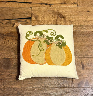 Fall Burlap Pumpkin Pillow 12" RSV|127761