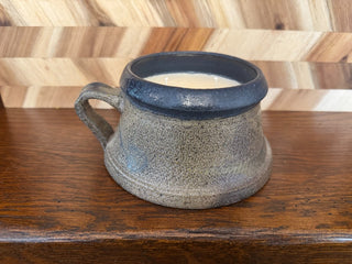 HANDMADE UPCYCLED CANDLE RUSTIC MUG NAVY LIP SCENT ALMOND MACARON|107325