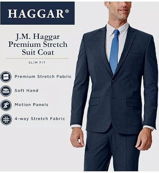 New Size 34R HAGGAR Men's Premium Stretch Classic Slim Fit Suit Jacket RCD
