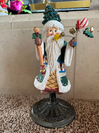 Hand-painted Santa on spring & metal base 12" RCD|95928