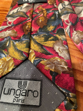 Ungaro Paris Red Floral Silk Tie- MTS|113766