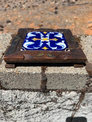 JP Mexican Talavera Tile and Wood Trivet