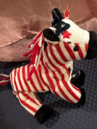Beanie Baby "Lefty 2000" patriotic donkey. #SM RCD|80783