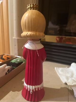 Vtg Xmas- Caroler/Candle Holder - 1971, ceramic, hand painted RCD|73943