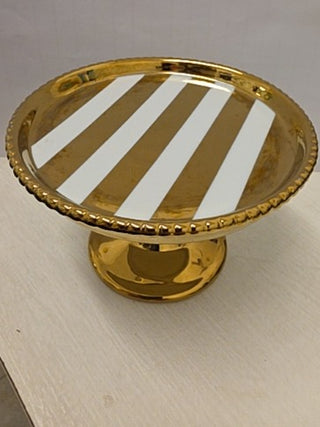 Cupcake Desset stand gold & white stripe