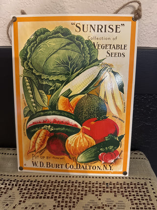 Vintage Andy Rooney Sunrise Vegetable Seeds Sign-RCD|68520