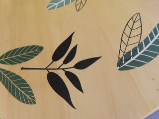 Wood lazy Susan w/leaves|73487