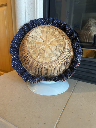 Stars & Stripes Round Basket, 12", lined w/fabric/batting RCD