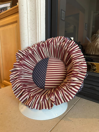 Stars & Stripes Round Basket, 12", lined w/fabric/batting RCD