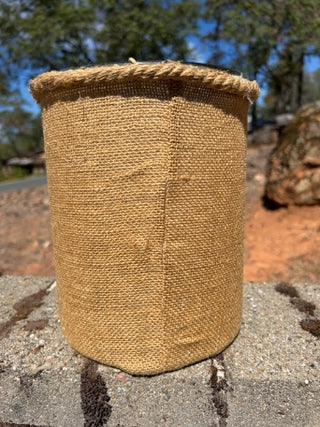 KW Home Essentials Glass Candle Holder Jar W/Bee Burlap 8.5”