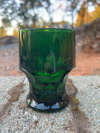 AS IS SINGLE Vintage Viking Glass "Georgian" Glass Tumblers Forest Green Mid-century
