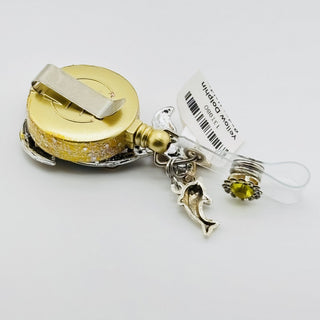 Yellow Dolphin Badge Holder on a Belt Clip|76221
