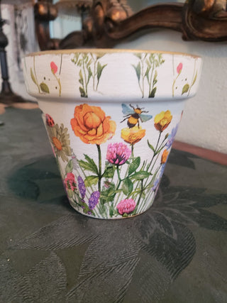 Decopauged 6 inch terracotta flower pot|97085