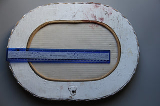 White Wicker Oval Mirror|51923