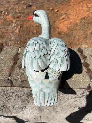 JP AS IS Wooden Hand Painted Swan
