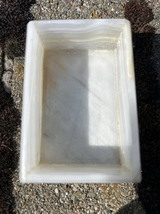 12F Onyx Marble DOVE PATTERN VINTAGE Small TRINKET BOX MTS|65128
