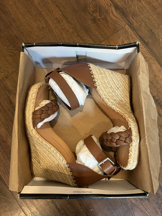 NEW, Dolce Vita Nilton Espadrille Wedge Heels Brown Leather Size 9 - RCD|118940