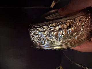 Vintage Engravable Silver-plated heart shape trinket or jewelry box #62 VV MTS