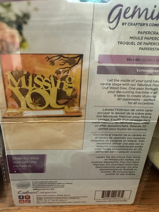 Gemini crafts Die set - "Missing you" - RCD