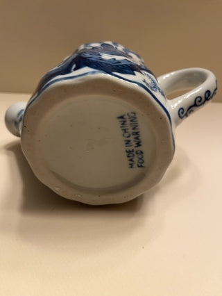 Blue and White Ceramic Watering Can