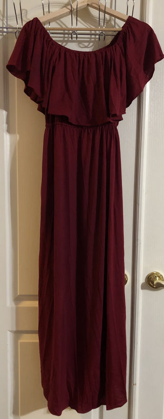 Large Wine Off the Shoulder Dress MTS 49|108884