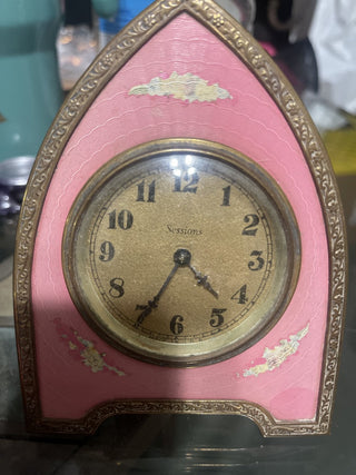 pink art, deco, vanity clock rsv