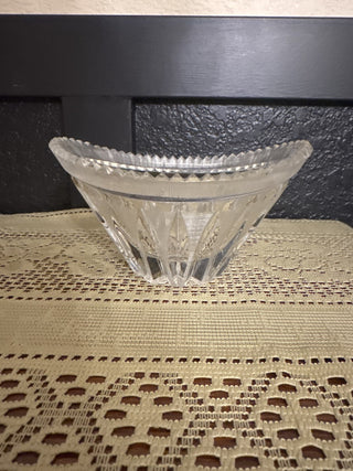 Vintage Russian Lead Crystal Handcut Oval Bowl -RCD
