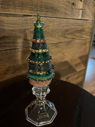 Handmade Green Crystal Wrapped Christmas Tree ~MTS|138674