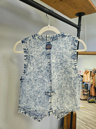 Vtg Cherokee Stone Wash Denim Vest -Size M MTS|115465