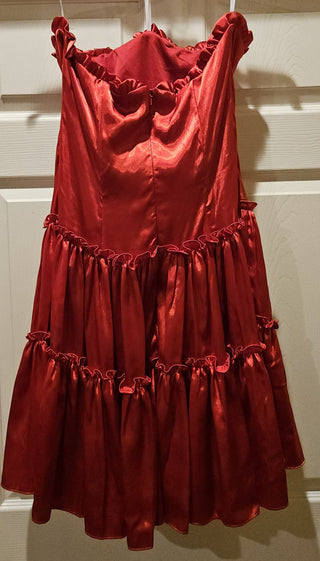 Red Strapless Dress, sz 13/14, RSV|121670