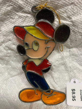 Vintage Mickey Stain Glass Ornament|126652