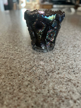 VTG carnival glass toothpick holder