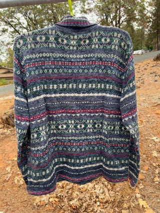 JP vintage Y2K Shaver Lake zip-front cardigan sweater Size L