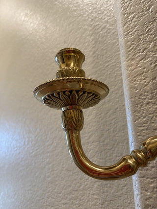 Stunning vtg brass wall sconce RCD|125503