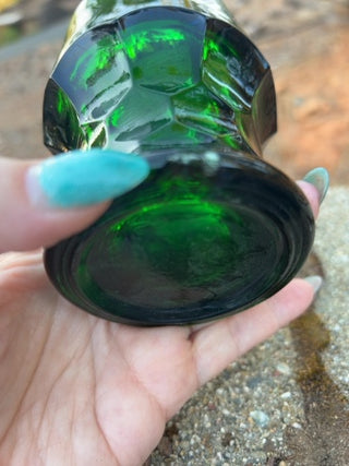 AS IS SINGLE Vintage Viking Glass "Georgian" Glass Tumblers Forest Green Mid-century