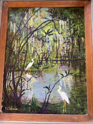 Original egret oil painting RSV|117099