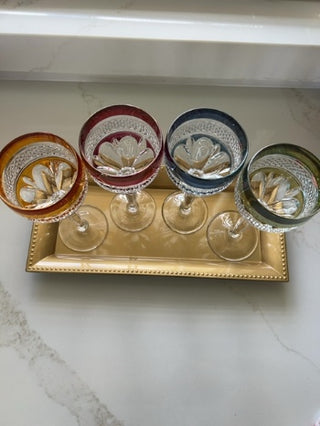 vintage Riekes-Crisa Williamsburg set of 4 wine glasse
