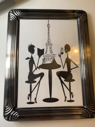Silvertone 5x7 Frame w/ Parisian Cafe Silhouette