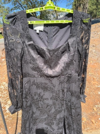 NWT Azazie Atelier Cerise Black Maxi Dress Size 14