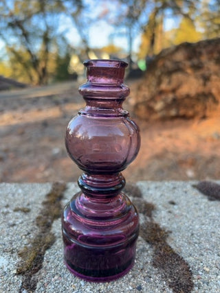 JP 7” vintage purple art glass with stopper