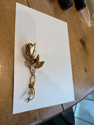 Gold Rose Pin Valentine 50s|47977