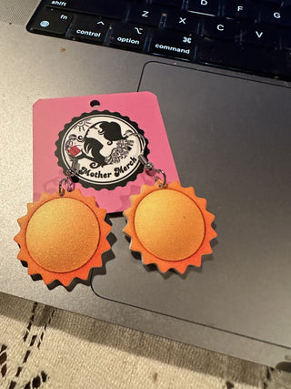 #62 VV dangling sun earrings MTS