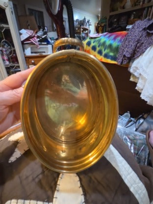 Vintage Brass Planter Pot with Handles Made In India 7" x 5"