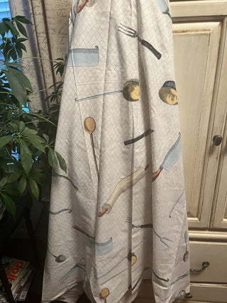 JOHN DERIAN COTTON/LINEN CUTLERY TOSS TABLECLOTH INDIA 60 X 104 (KJS) RCD|62481