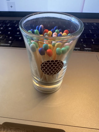 Shot glass colorful match holder #47 VV MTS