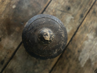 10H Hand carved wooden jar MTS|134214