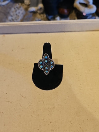 .925 turquoise cluster ring|90115