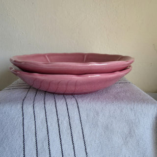 Vintage Pink Scalloped Petal Saucers - Set of 2 (BRI) - MTS|156386