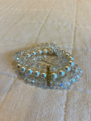 Vtg. Crystal 3 strand Bracelet MTS|116264
